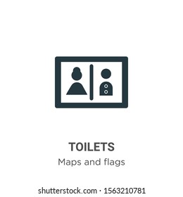 Toilets vector icon on white background. Flat vector toilets icon symbol sign from modern maps and flags collection for mobile concept and web apps design.