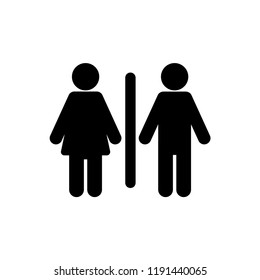 Toilets vector icon.Waterclose vector. Style is wc symbol, white background. Restroom illustration includes lady and gentleman figures, eps 10