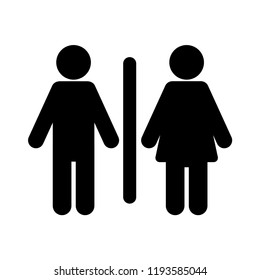 Toilets vector icon.Waterclose vector. Style is wc symbol, white background. Restroom illustration includes lady and gentleman figures, eps 10