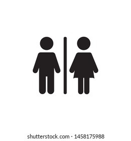 Toilets vector icon.Waterclose vector. Style is wc symbol, white background. Restroom illustration includes lady and gentleman figures, eps 10