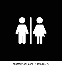Toilets vector icon.Waterclose vector. Style is wc symbol, white background. Restroom illustration includes lady and gentleman figures, eps 10