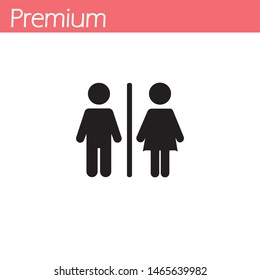 Toilets vector icon.Waterclose vector. Style is wc symbol, white background. Restroom illustration includes lady and gentleman figures, eps 10