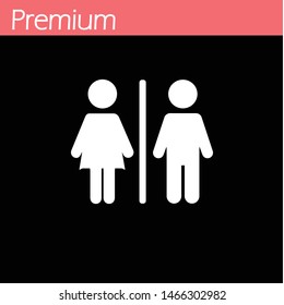 Toilets vector icon.Waterclose vector. Style is wc symbol, white background. Restroom illustration includes lady and gentleman figures, eps 10