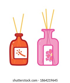 Toilette perfume for interior flavoring in flat vector illustration