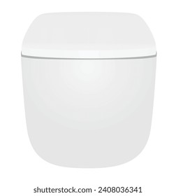 Toilette seat front view. vector
