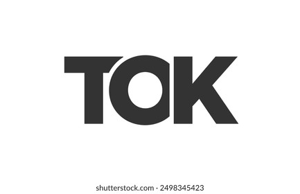 TOK logo design template with strong and modern bold text. Initial based vector logotype featuring simple and minimal typography. Trendy company identity ideal for businesses brand presence.