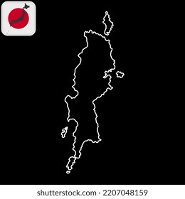 Isla Tokashiki, mapa de Kerama. Ilustración del vector