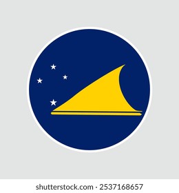 Tokelau circle flag. Flag icon. Standard color. Round flag. digital illustration. Vector illustration.