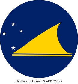 Tokelau Circle Flag, Circle Flag of Tokelau, Vector Images