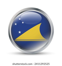 Tokelau Flag 3D Badge Illustration