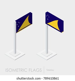 Tokelau flag 3d isometric style