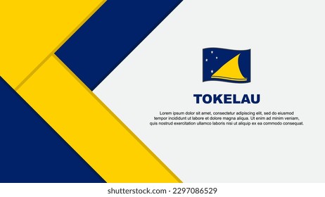 Plantilla de diseño de fondo de resumen de la bandera de Tokelau. Ilustración del vector de caricaturas del Día de la Independencia de Tokelau. Ilustración de Tokelau