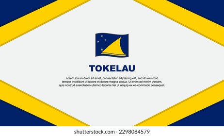 Plantilla de diseño de fondo de resumen de la bandera de Tokelau. Ilustración del vector de caricaturas del Día de la Independencia de Tokelau. Plantilla de Tokelau