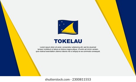Plantilla de diseño de fondo de resumen de la bandera de Tokelau. Ilustración del vector de caricaturas del Día de la Independencia de Tokelau. Bandera de Tokelau
