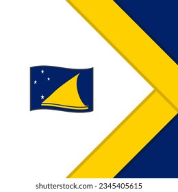 Plantilla de diseño de fondo de resumen de la bandera de Tokelau. Cartel del Día de la Independencia de Tokelau en medios sociales. Caricatura de Tokelau