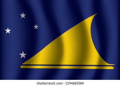 Tokelau flag background with cloth texture. Tokelau Flag vector illustration eps10.