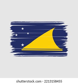 Tokelau Flag Brush Strokes Painted