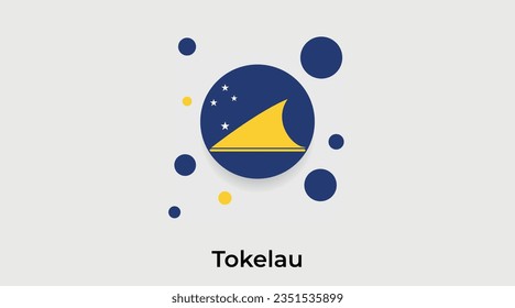 Tokelau flag bubble circle round shape icon colorful vector illustration