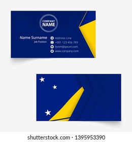 Tokelau Flag Business Card, standard size (90x50 mm) business card template with bleed under the clipping mask.