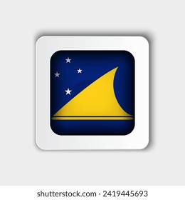 Diseño plano de botón de bandera de Tokelau