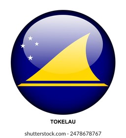 TOKELAU flag button on white background