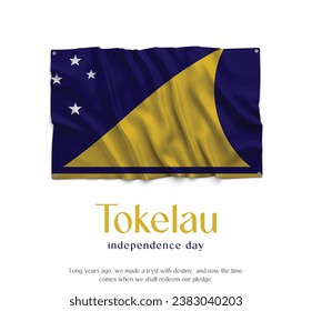 Tokelau Flag, Celebrating Independence Day. Abstract waving flag on white background Country Flag.