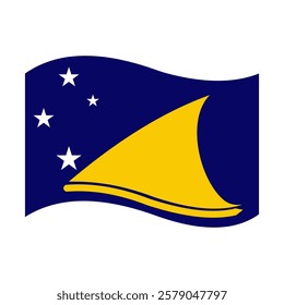 Tokelau flag design icon emoticon. Vector illustration on white background of Tokelau flag.