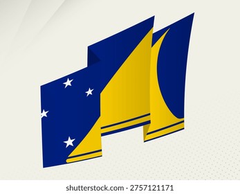 Tokelau Flag with Dynamic Waving Design, Flag with Abstract Waving Motion. Vector Illustration.