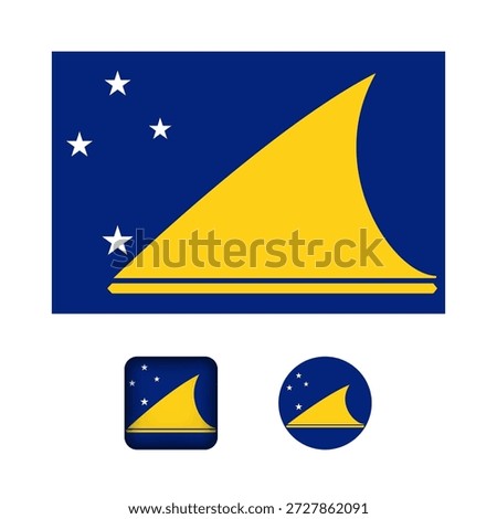 Tokelau Flag Flat Icons Collection