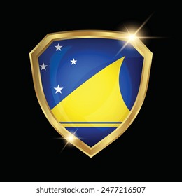 Tokelau Flag Golden Shield Logo