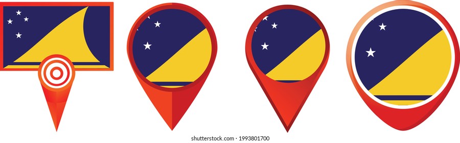Icono de la bandera de Tokelau. conjunto de iconos web . colección de iconos. Ilustración vectorial simple.