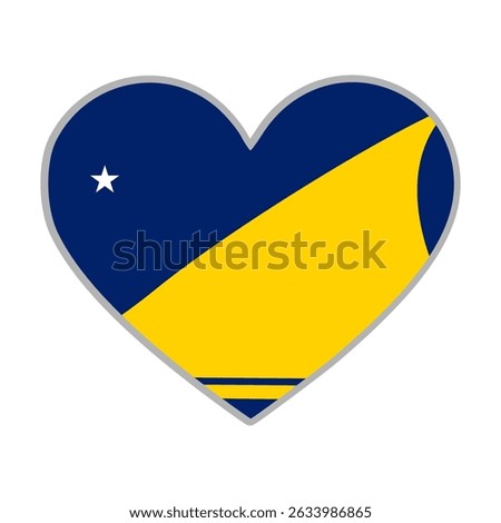 Tokelau flag. Tokelau love flag. Tokelau flag in heart shape. Love symbol. Vector illustration.

