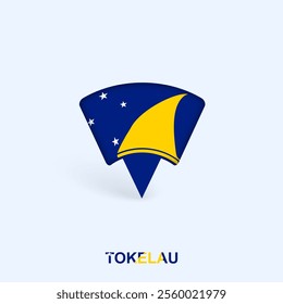 Tokelau Flag Map Pointer Design with Shadow. Vector illustrator.