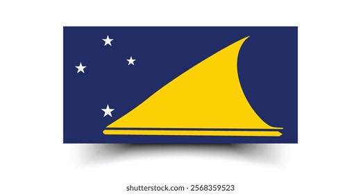 Tokelau flag official size and color standards vector illustration