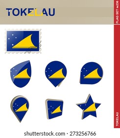 Tokelau Flag Set, Flag Set #236. Vector.