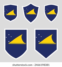Bandera de Tokelau en marco de escudo