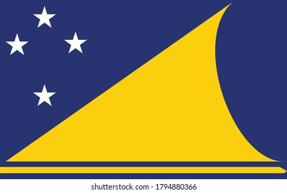 Tokelau flag vector graphic. Rectangle Tokelauan flag illustration. Tokelau country flag is a symbol of freedom, patriotism and independence.