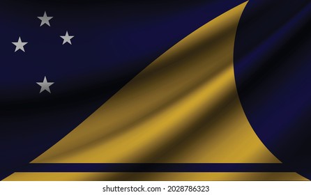 tokelau flag waving. Background for patriotic and national design. Vector illustration