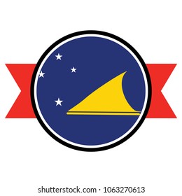 Tokelau glossy flag in glossy round button of icon. flag logo of Tokelau glossy emblem isolated on white background, Tokelau glossy national concept sign, Vector illustration.