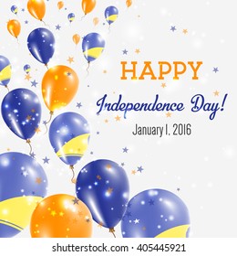 Tokelau Independence Day Greeting Card. Flying Balloons in Tokelauan National Colors. Happy Independence Day Tokelau Vector Illustration.