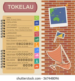 Tokelau infographics, statistical data, sights. Vector illustration