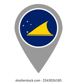 Tokelau Location Pin Icon Vector Illustration