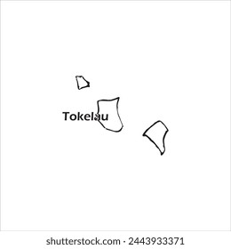 Tokelau map and black lettering design on white background