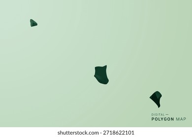 Mapa de Tokelau - Ilustración vectorial de estilo polígono verde, diseño geométrico de bajo poliéster con silueta limpia sobre fondo verde suave.