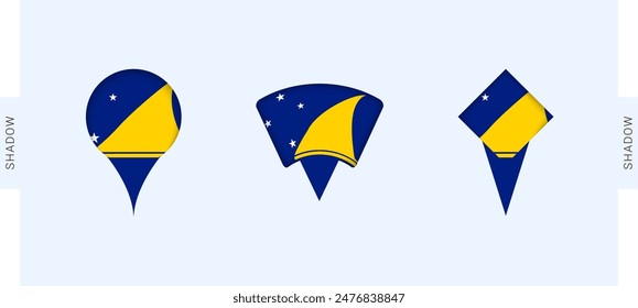 Tokelau Map Markers Set. Perfect for projects related to Tokelau, travel, geography, and international representation. Vector collection.