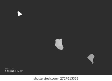 Mapa de Tokelau - Ilustración vectorial de estilo polígono en diseño geométrico de bajo poli negro, gris y blanco, silueta mínima, aislado para infografía.