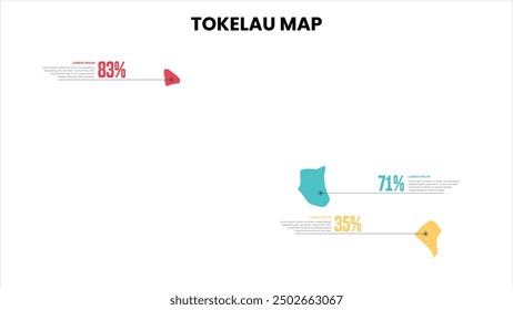 Tokelau Modern Map Percentage Infographic Template, Detailed infographic map of Tokelau