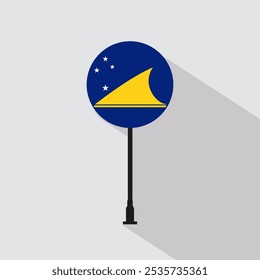 Tokelau National Circle Sign Flag Vector Illustration