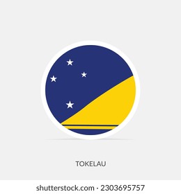 Tokelau round flag icon with shadow.