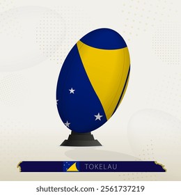 Tokelau Rugby Ball on Rugby Kicking Tees with Modern Design. Illustration perfect for sports, national pride, and rugby-related projects.